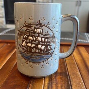 Vtg Otagiri Anchor Embossed Ship Tall Coffee Mug. NWT. Japan